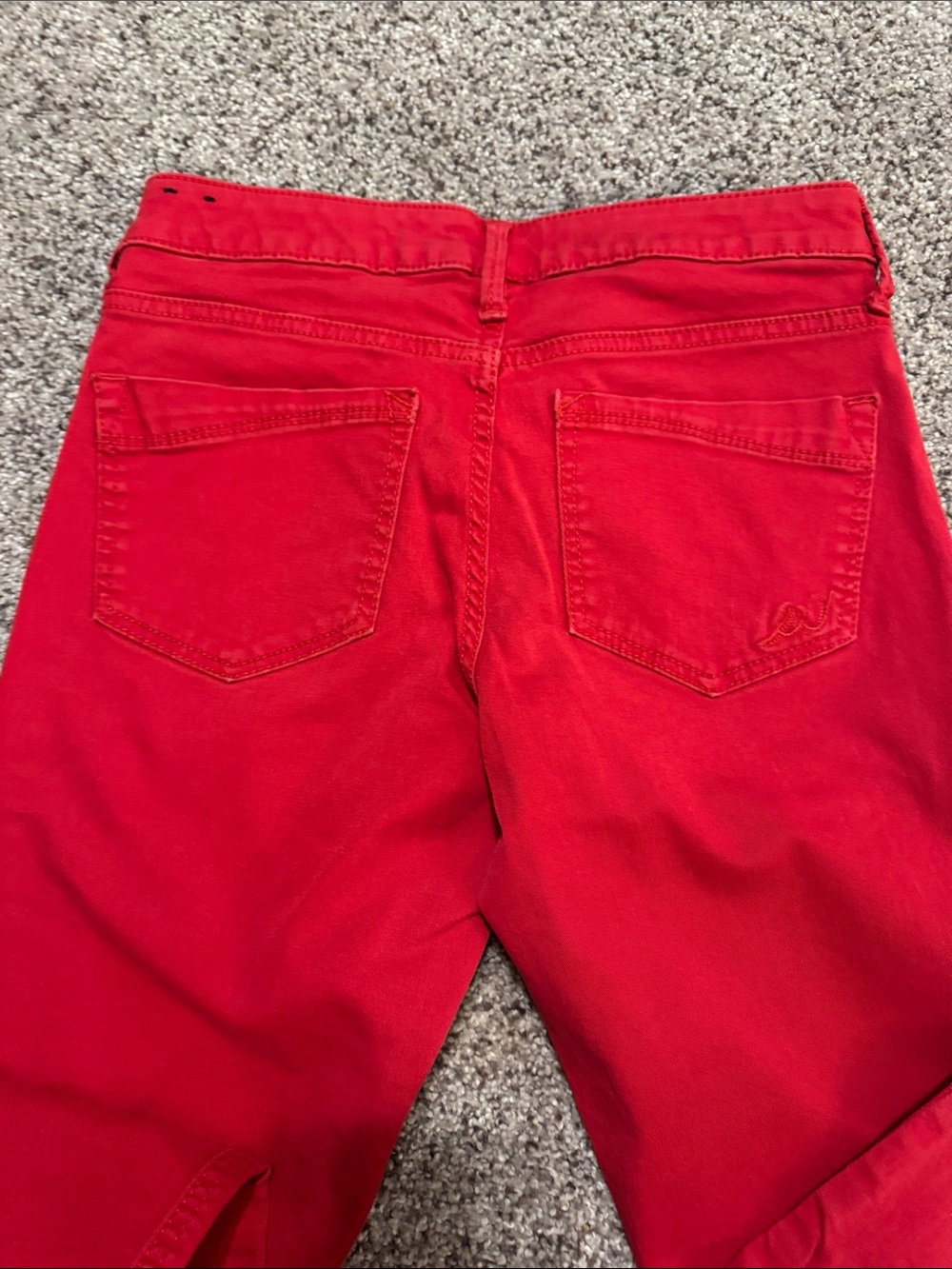 Express Women’s Skinny Red Jeans - Vibrant Back-Pocket Detail